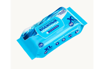 Влажные полотенца Свежая нота размера XL с Д-пантенолом 60 шт.